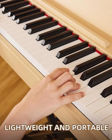 بيانو رقمي 88 مفتاحًا ولوحة مفاتيح شبه مرجحة مع حامل X ودواسة مستدامة، بيانو كهربائي كامل الحجم للمبتدئين للبلوتوث، وضع سماعة الرأس، USB-MIDI in Kuwait