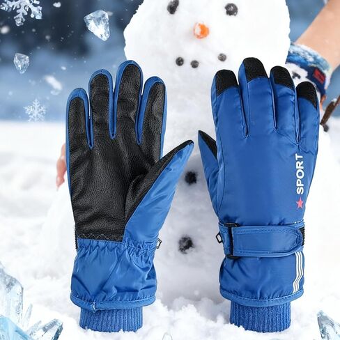 IZUS Water-Repellent Snow-Ski-Mittens for Kids Winter-Outdoor-Sports Warm-Windproof Skiing-Gloves Boy-Girls 5-10 Years in Saudi Arabia