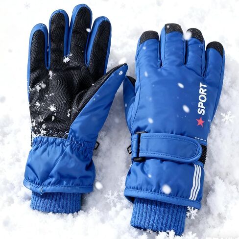 IZUS Water-Repellent Snow-Ski-Mittens for Kids Winter-Outdoor-Sports Warm-Windproof Skiing-Gloves Boy-Girls 5-10 Years in Saudi Arabia