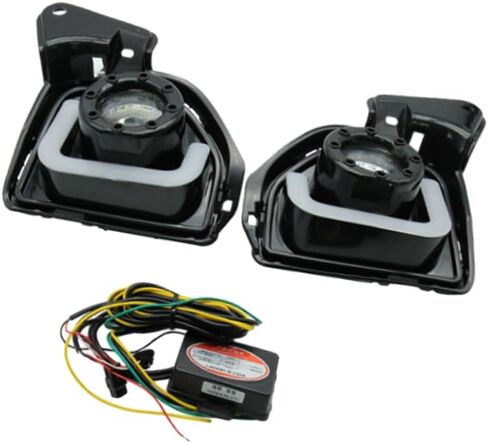 مصباح ضباب القيادة Riloer DRL مع إشارة انعطاف كهرمانية، متوافق مع Toyota 2014-2018 Hiace، ضوء LED أبيض للجري أثناء النهار in Kuwait
