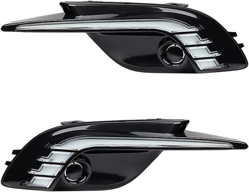 استبدال Astra Depot LED DRL لمازدا 3 Mazda3 Axela 2017 2018 2019 أضواء النهار الجري غطاء مصباح الضباب الأمامي مصباح القيادة 12 فولت ضوء النهار مع إشارة الانعطاف الصفراء وضوء المدينة الأزرق in Kuwait