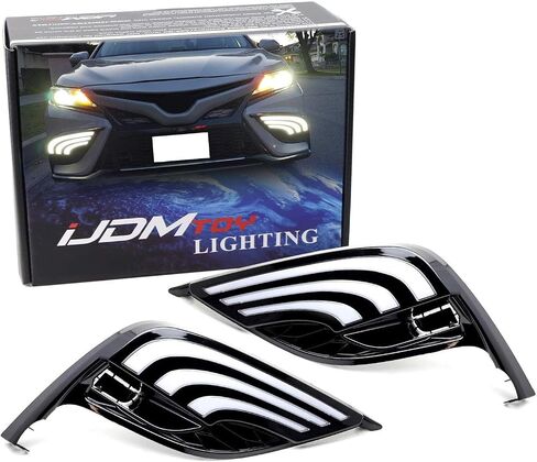 iJDMTOY Switchback LED Daytime Running Lights Assy Compatible with 2021-up Toyota Camry SE XSE Trims, JDM Style White/Amber DRLs w/Sequential Flash Turn Signal Feature in Saudi Arabia