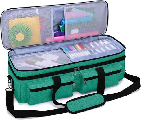 حقيبة LUXJA مزدوجة الطبقة متوافقة مع Cricut Explore Air (Air2) وصانع، حقيبة حمل متوافقة مع آلة ومستلزمات Cricut Die-Cut، أزرق (حقيبة فقط، تصميم براءة اختراع) in Saudi Arabia