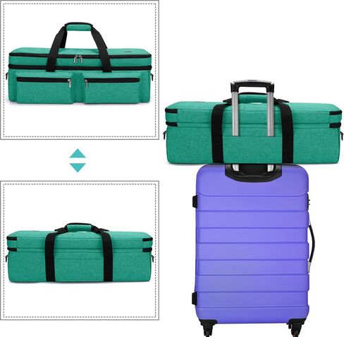 حقيبة LUXJA مزدوجة الطبقة متوافقة مع Cricut Explore Air (Air2) وصانع، حقيبة حمل متوافقة مع آلة ومستلزمات Cricut Die-Cut، أزرق (حقيبة فقط، تصميم براءة اختراع) in Saudi Arabia