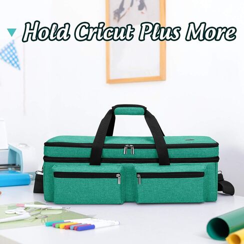 حقيبة LUXJA مزدوجة الطبقة متوافقة مع Cricut Explore Air (Air2) وصانع، حقيبة حمل متوافقة مع آلة ومستلزمات Cricut Die-Cut، أزرق (حقيبة فقط، تصميم براءة اختراع) in Saudi Arabia