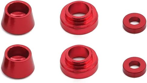 أجزاء ألعاب Rc لـ Tamiya لـ TT02 1/10 أكواب توجيه معدنية طقم أمامي لحشية تعديلات السيارة RC ملحقات جزء الترقية (أحمر) in Kuwait