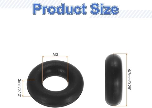 MECCANIXITY Silicone O-Rings 7mm OD 3mm ID 2mm Height Metric VMQ Sealing Gasket Anti Vibration for RC Flight Controller Drone Accessories Black, Pack of 20 in Saudi Arabia