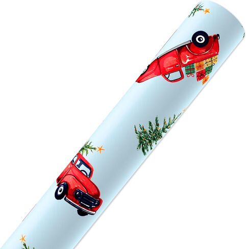American Greetings Farmhouse Reversible Christmas Wrapping Paper Vintage Gold and White Holiday Gift Wrap (60 sq. ft., 1 Standard Roll Wrap-30 in. x 24 ft.) Reindeer and Pine Tree Forest in Saudi Arabia