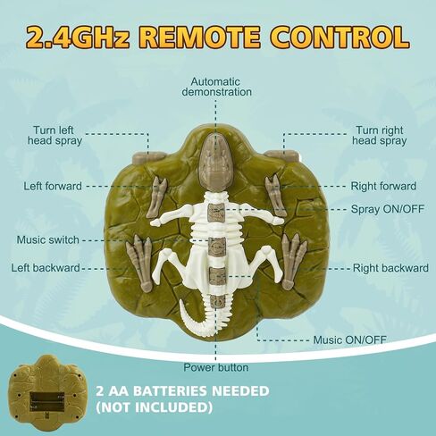 2.4GHz Remote Control Walking Dinosaur Toy for Kids - Birthday Gifts for Boys Ages 3-5 5-7 8-12, Interactive Dino with Roaring Sound, Cool Lights & Mist Spray in Kuwait