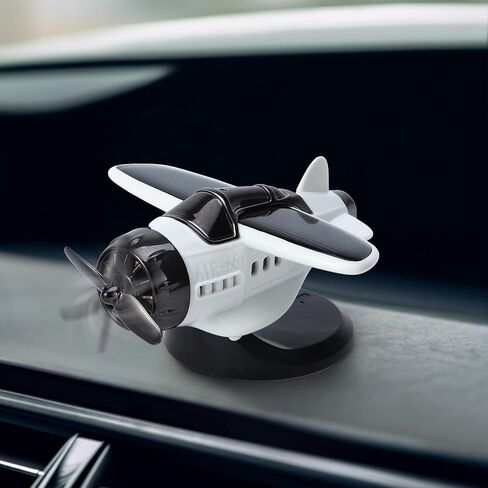 ملحقات تزيين السيارة بمروحة دوارة للطائرة الشمسية، هدية مبتكرة ممتعة لعشاق الطائرات باللون الأبيض in Kuwait