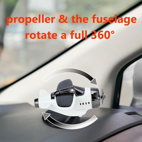 ملحقات تزيين السيارة بمروحة دوارة للطائرة الشمسية، هدية مبتكرة ممتعة لعشاق الطائرات باللون الأبيض in Kuwait