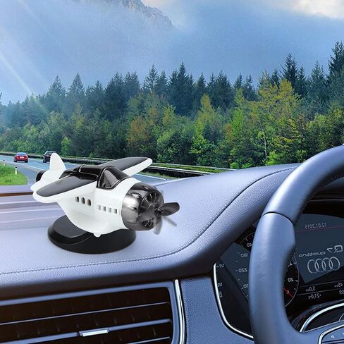 ملحقات تزيين السيارة بمروحة دوارة للطائرة الشمسية، هدية مبتكرة ممتعة لعشاق الطائرات باللون الأبيض in Kuwait