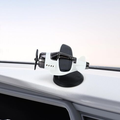 ملحقات تزيين السيارة بمروحة دوارة للطائرة الشمسية، هدية مبتكرة ممتعة لعشاق الطائرات باللون الأبيض in Kuwait