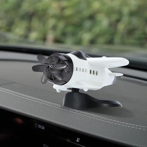 ملحقات تزيين السيارة بمروحة دوارة للطائرة الشمسية، هدية مبتكرة ممتعة لعشاق الطائرات باللون الأبيض in Kuwait