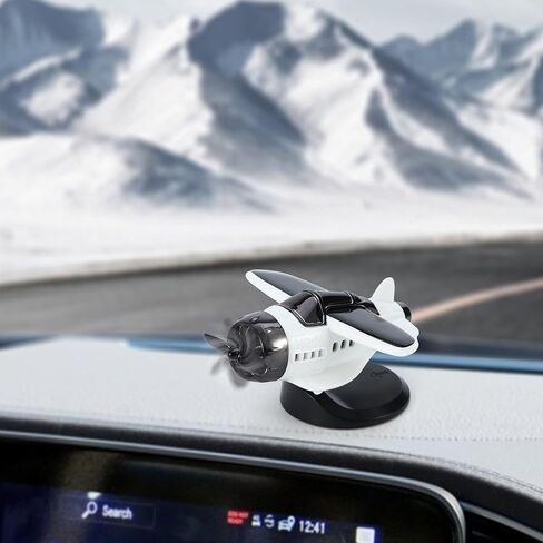 ملحقات تزيين السيارة بمروحة دوارة للطائرة الشمسية، هدية مبتكرة ممتعة لعشاق الطائرات باللون الأبيض in Kuwait