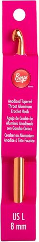 Boye 332621800FM Aluminum Crochet Hook, Size F, 3.75 mm, 6'', Pink in Kuwait