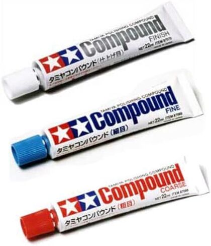Tamiya 87068+87069+87070 Model Polishing Compound Coarse/Fine/Finish 22ml Set in Kuwait