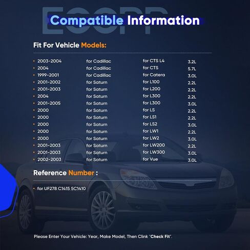 ملفات الإشعال ECCPP متوافقة مع Saturn L/Saturn Vue/Cadillac CTS/Cadillac Catera 1999-2005 لاستبدال UF279 C1248 للسفر والنقل والإصلاح in Saudi Arabia