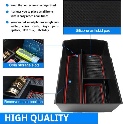 SHAOHAO for 2022 2023 2024 Volvo XC40 Center Console Organizer, for 2018 2019 2020 2021 2022 2023 2024 Volvo XC40 Console Organizer Tray 2023 XC40 Insert Storage Box Tray 2023 2024 XC40 Accessories in Saudi Arabia