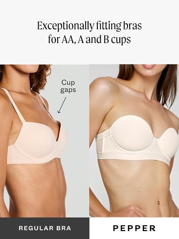 Pepper MVP Multiway Strapless Bra for Women | Underwire, Lightly Lined Cups, Multi-Way Convertible Straps | Strapless Bra for Small Chested Women | Black Strapless Bra in Kuwait