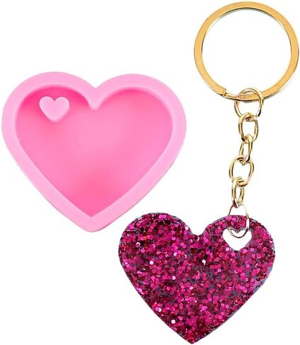 Jewelry-Resin-Casting-Molds – 1PC Heart-Shaped Silicone Mold for Epoxy Resin, DIY Craft Supplies, Clay & More – Perfect for Romantic Gift Making & Decorative Keychains in Saudi Arabia