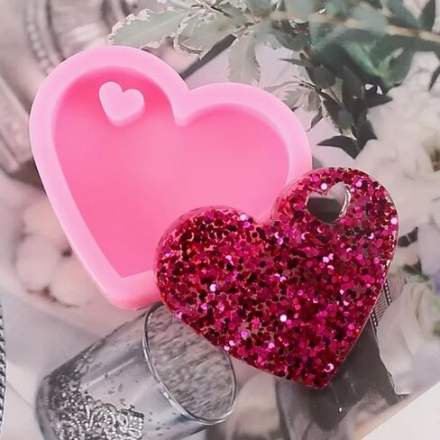 Jewelry-Resin-Casting-Molds – 1PC Heart-Shaped Silicone Mold for Epoxy Resin, DIY Craft Supplies, Clay & More – Perfect for Romantic Gift Making & Decorative Keychains in Saudi Arabia