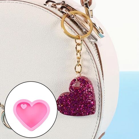 Jewelry-Resin-Casting-Molds – 1PC Heart-Shaped Silicone Mold for Epoxy Resin, DIY Craft Supplies, Clay & More – Perfect for Romantic Gift Making & Decorative Keychains in Saudi Arabia