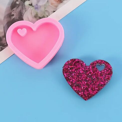 Jewelry-Resin-Casting-Molds – 1PC Heart-Shaped Silicone Mold for Epoxy Resin, DIY Craft Supplies, Clay & More – Perfect for Romantic Gift Making & Decorative Keychains in Saudi Arabia