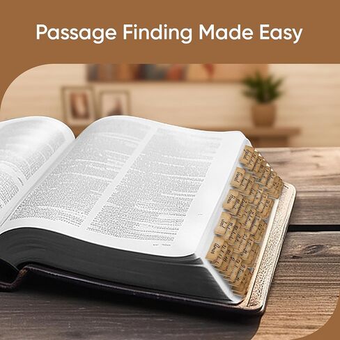 EssexWares - علامات تبويب الكتاب المقدس ذات مظهر ورق البرشمان للعهد القديم والجديد، 80 علامة تبويب طباعة كبيرة لدراسة الكتاب المقدس، علامات تبويب مؤشرة مقاومة للماء ومتينة للنساء والرجال - عرض 1.7 بوصة in Kuwait