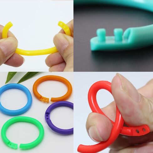 50 PCS 1 Inch Plastic Binder Rings Paper Ring, Loose Leaf Binder Rings Plastic Book Ring Clips for Office, School, Index Cards Assorted Colors in Saudi Arabia