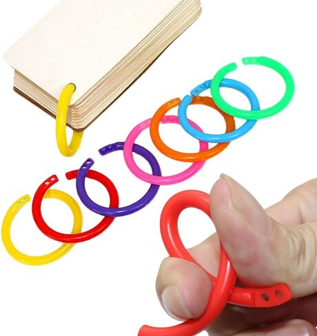 50 PCS 1 Inch Plastic Binder Rings Paper Ring, Loose Leaf Binder Rings Plastic Book Ring Clips for Office, School, Index Cards Assorted Colors in Saudi Arabia