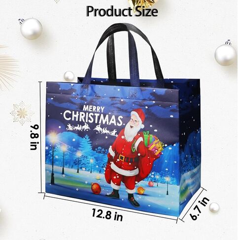 habgp 20 Pack Christmas Gift Bags Assorted Sizes with Handle, Reusable Tote Gift Bags Includes 4 Large 8 Medium 8 Small, Non-Woven Christmas Bags for Gifts Xmas Party Holiday Favors in Saudi Arabia