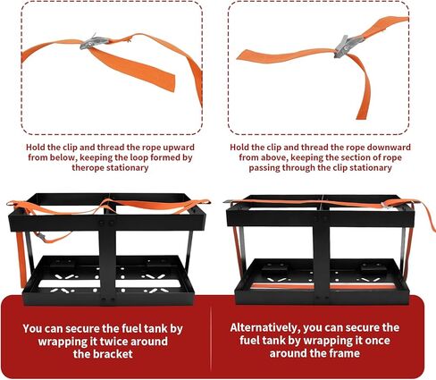 ترقية حامل إبريق الوقود، حامل علبة غاز أسود للمقطورة، دعم قوي بأربعة اتجاهات، يناسب حاويتي وقود سعة 5 جالون، متوافق مع علبة غاز Vp in Kuwait