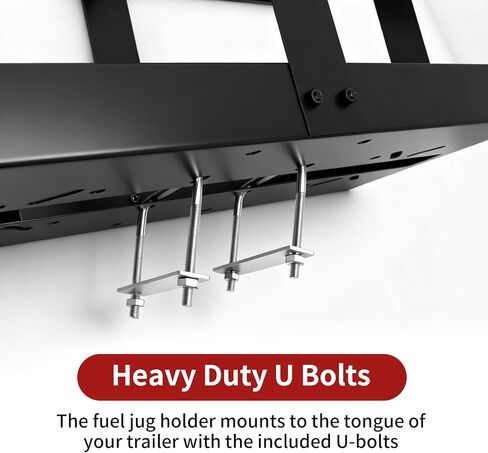 ترقية حامل إبريق الوقود، حامل علبة غاز أسود للمقطورة، دعم قوي بأربعة اتجاهات، يناسب حاويتي وقود سعة 5 جالون، متوافق مع علبة غاز Vp in Kuwait