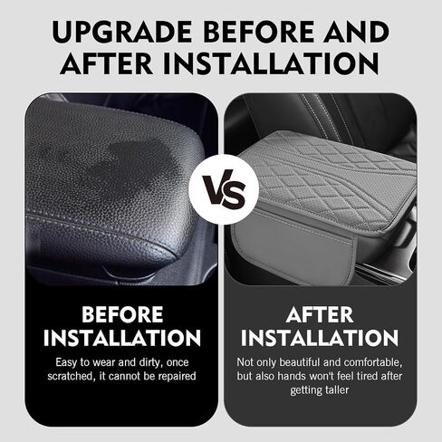 WZP Car Center Console Cover, Leather Arm Rest Cover with 2 Storage Bag, Console Cover for Car Storage Box Protector, Universal for Sedan SUV Truck (Gray) in Saudi Arabia