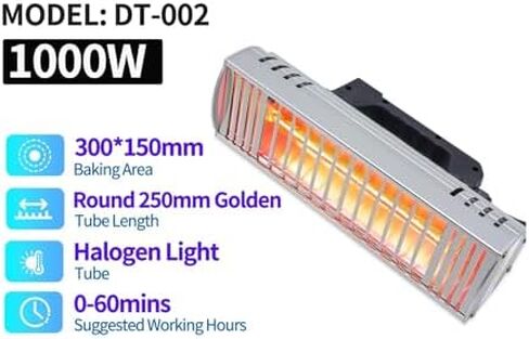 Shortwave Heat Lamp for Paint Drying - 1000W/2000W Repair Light, 110V/220V Compatible, Ideal for Paint Booths and Repair Work in Saudi Arabia