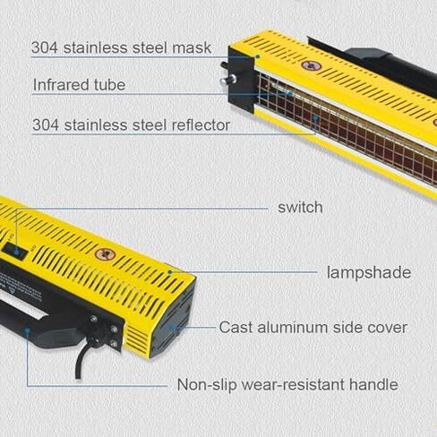 Handheld Infrared Curing Lamp for Car Bodywork Repair - 2000W Portable Paint Dryer for Faster Drying and Efficient Curing in Saudi Arabia
