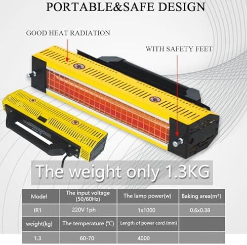 Handheld Infrared Curing Lamp for Car Bodywork Repair - 2000W Portable Paint Dryer for Faster Drying and Efficient Curing in Saudi Arabia