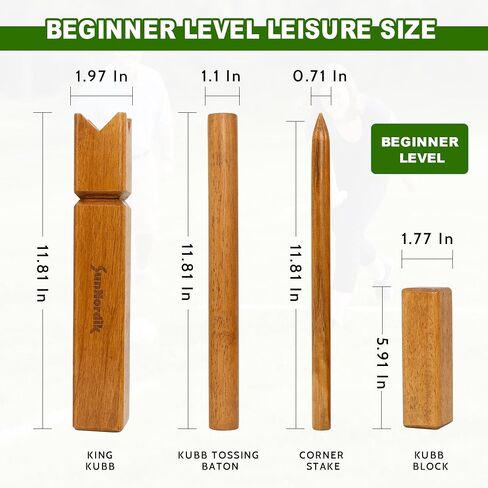 Kubb Yard Game Set, Giant Viking Chess Outdoor Tossing Game with Carry Bag, Rubber Wood Backyard Lawn Game for Kids & Beginner in Saudi Arabia