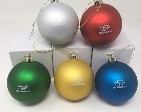 Subaru Logo Holiday Christmas Round Ornament Set of 5 Colors Forester Outback Crosstrek Ascent BRZ Sti WRX Impreza in Saudi Arabia