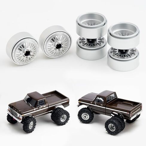 DJX CNC 1.3 بوصة خلفية أمامية عجلات ثنائية البواريخ حافة لسيارة زاحف RC 1/24 محوري SCX24 F150 C10 1/18 REDCAT ASCENT18 TRAXXAS TRX4M RCROARDES PROARDS (PINK) in Kuwait