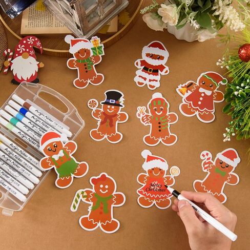 mixteach 180 قطعة الزنجبيل القواطع عيد الميلاد الزنجبيل الرجال ورقة قطع مجسمات 9 أنماط الزنجبيل رجل الفصول الدراسية ديكور مع نقاط الغراء للمدرسة لوحة الإعلانات عيد الميلاد عطلة حزب اللوازم in Kuwait