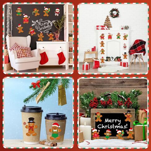 mixteach 180 قطعة الزنجبيل القواطع عيد الميلاد الزنجبيل الرجال ورقة قطع مجسمات 9 أنماط الزنجبيل رجل الفصول الدراسية ديكور مع نقاط الغراء للمدرسة لوحة الإعلانات عيد الميلاد عطلة حزب اللوازم in Kuwait