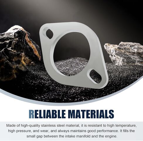 2 PCS Car Exhaust Flange Gasket, Stainless Steel 2 Exhaust Bolts and Nuts Kit, 2.5" High Temperature Catalytic Converter Gasket, Exhaust Flange Repair Kit Universal for Most Car (Silver) in Kuwait