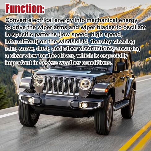 Front Windshield Wiper Motor and Linkage Assembly Compatible with Jeep Wrangler 07-18 Replaces 55077859AC in Saudi Arabia