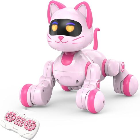 PRANITE Robot Cat, Remote Control Robot Toys for Kids, Interactive Kitty with Programmable, Dance, Touch Sensor, USB Rechargeable Smart Pet Cat for Girls' Birthday in Saudi Arabia
