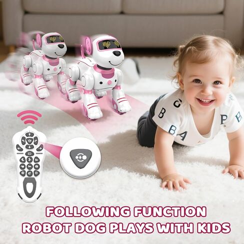Robot Dog Toy for Kids 3-12: Remote Control Interactive Robot Puppy with Touch & Follow, Programmable Tricks, Dancing & Walking, Birthday Gift for Smart Boys & Girls in Saudi Arabia