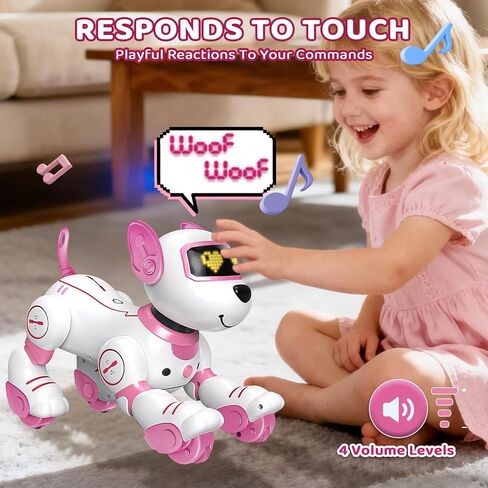 Robot Dog Toy for Kids 3-12: Remote Control Interactive Robot Puppy with Touch & Follow, Programmable Tricks, Dancing & Walking, Birthday Gift for Smart Boys & Girls in Saudi Arabia