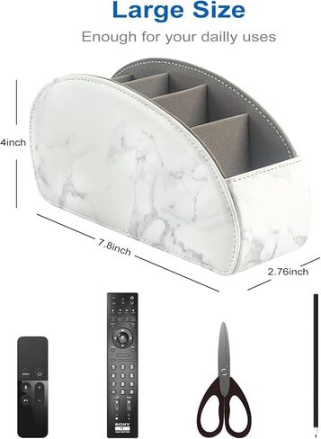 حامل جهاز التحكم عن بعد، منظم سطح المكتب من جلد البولي يوريثان مع 5 مساحات واسعة لأجهزة التحكم عن بعد في التلفزيون/وحدات التحكم في الوسائط/اللوازم المكتبية (أسود) in Kuwait