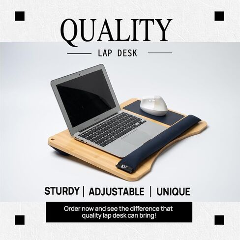 Lap desks for Adults,Adjustable Laptop Desk with Pillow Cushion,Fits up to 16'', Portable Laptop Desk for Bed/Couch/Car, Extra Large Lap Desk with Detachable Cushions, Travel Lap Desk,Dorm Essentials in Saudi Arabia